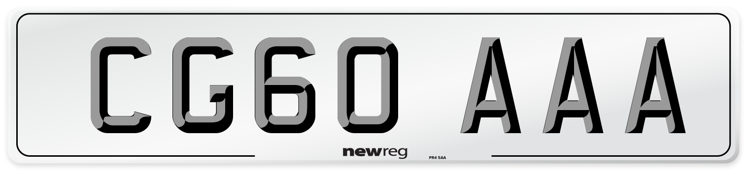 CG60 AAA Number Plate from New Reg